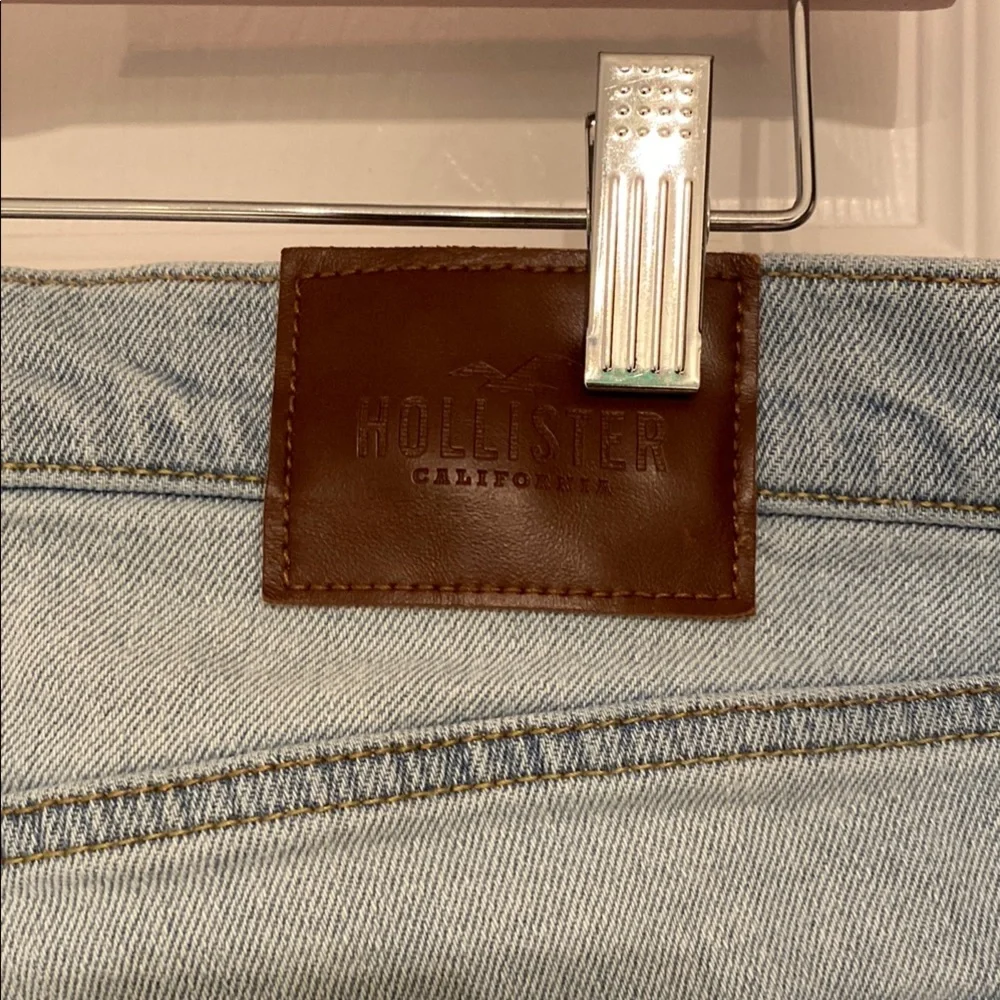 Hollister Distressed Light Blue Denim Shorts size 33 waist (see comments) - Picture 3 of 11